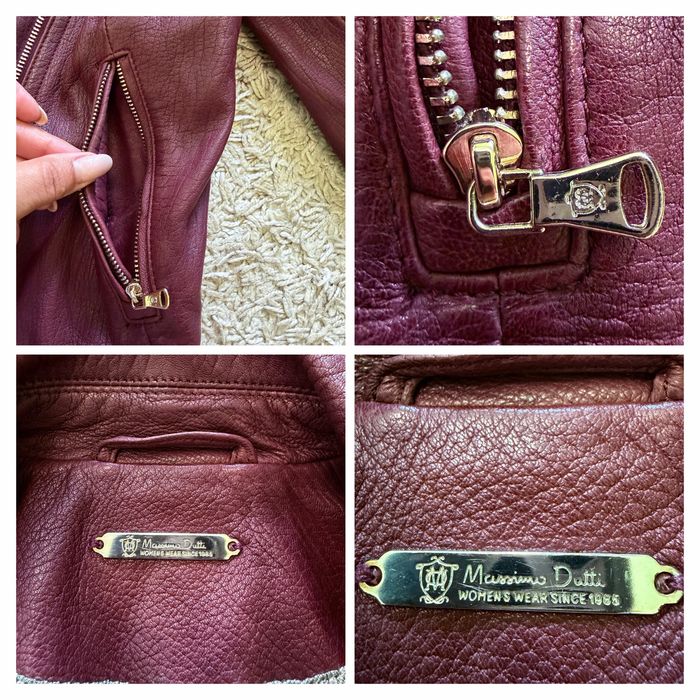 Шкіряна куртка косуха Massimo Dutti
