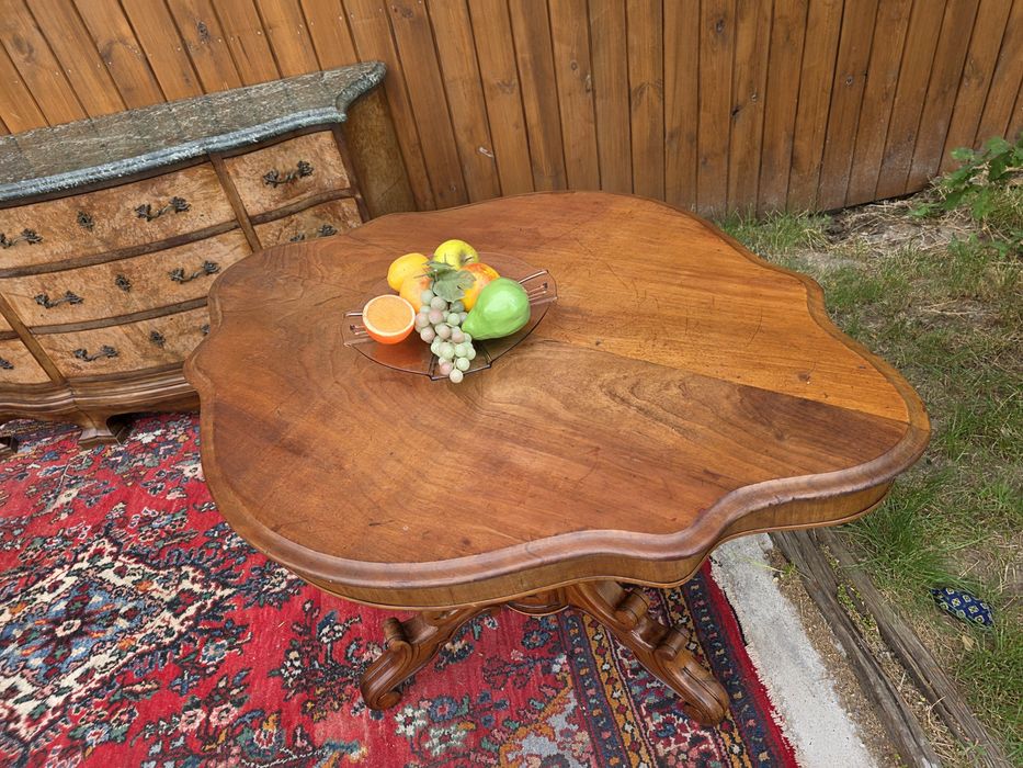 Stół wysoki stolik ława Napoleon orzech #2006 Stylowy Węgrów