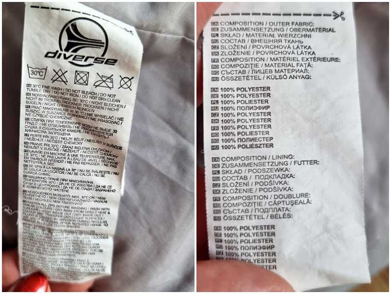 Diverse Meloe melanżowa szarość, efektowna i ciepła kurtka/płaszcz r M