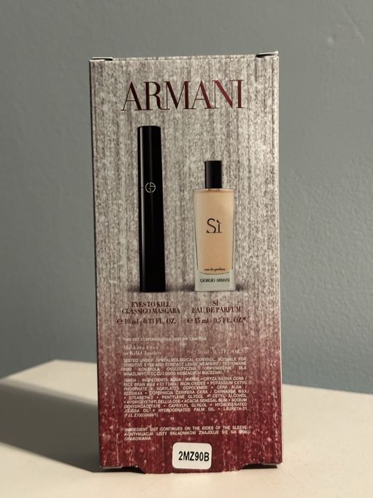 Armani zestaw tusz do rzęs 10 ml woda perfumowana 15 ml