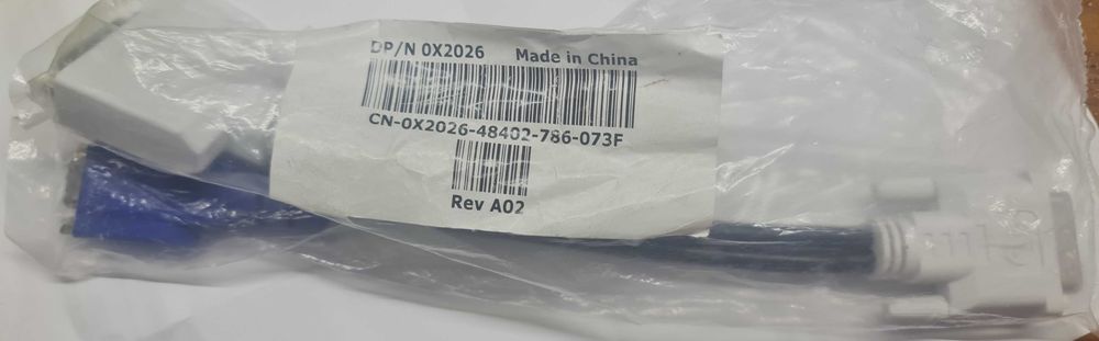 Cabo Dell splitter Y (X2026) DVI-I(macho) para DVI-D/VGA(fêmea) (NOVO)