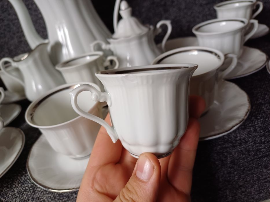 Piękny serwis kawowy Wałbrzych sygnowany prl staroć antyk