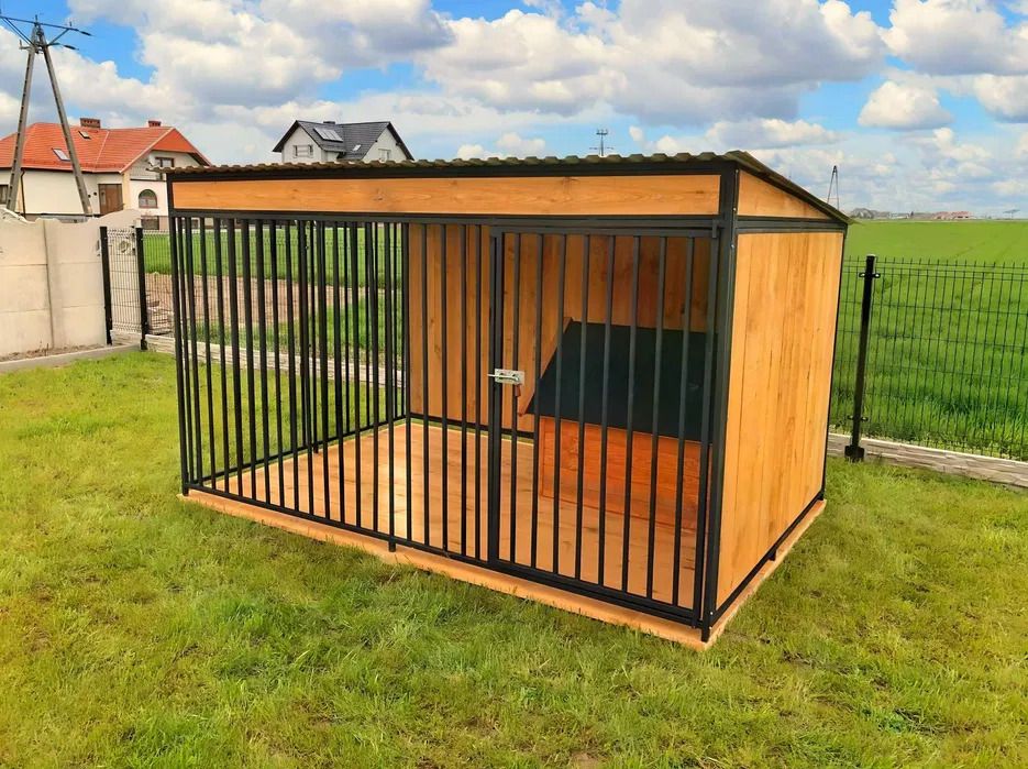 Solidny kojec dla psa 3x2m  buda schowek, metalowy, dowolny wymiar.