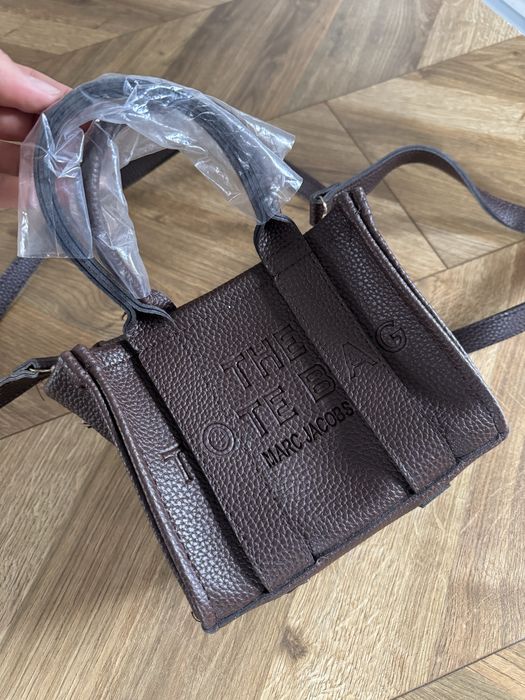 Torebka brazowa tote bag marc jacobs pasek skora
