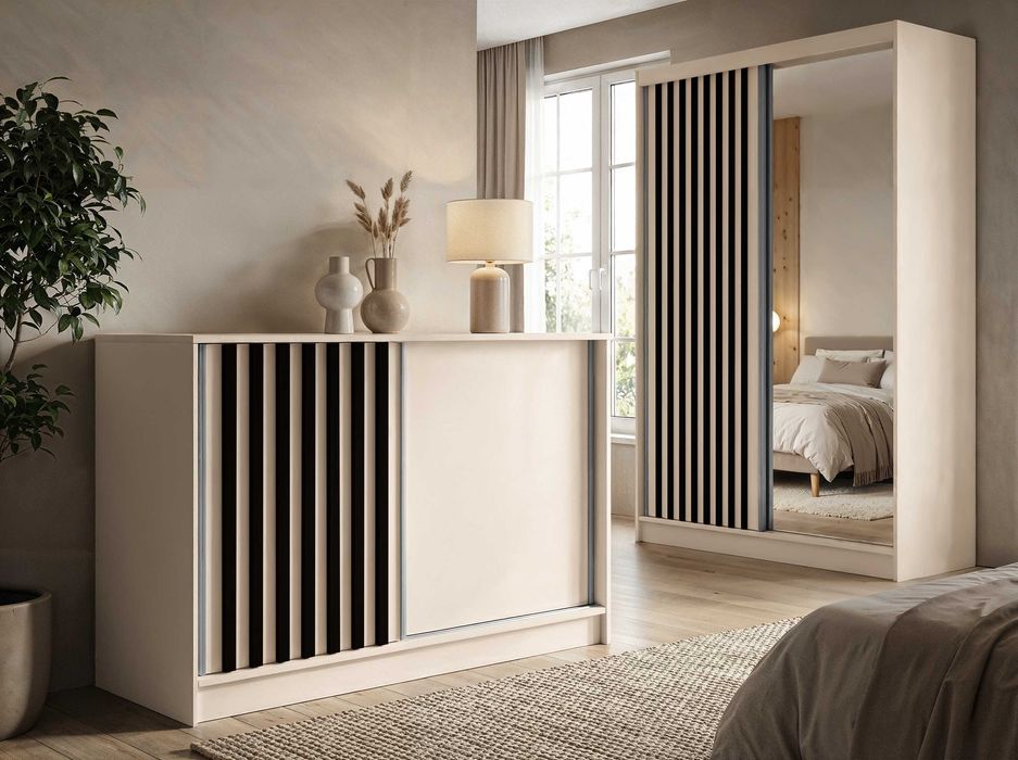 Komoda 160 cm z lamelami drzwi przesuwne - wiele kolorów NOWOŚĆ !