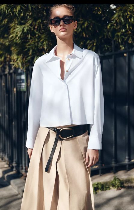 Сорочка рубашка біла zara кофта топ футболка