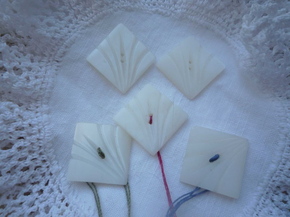 Винтаж СССР набор комплект 5 шт винтажные пуговицы ретро квадратные