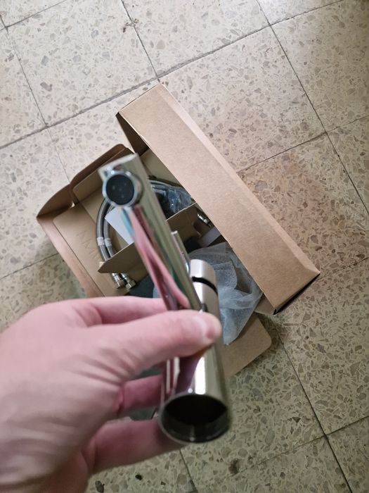 Torneira misturadora de lavatório bancada aço inox Souto de Moura