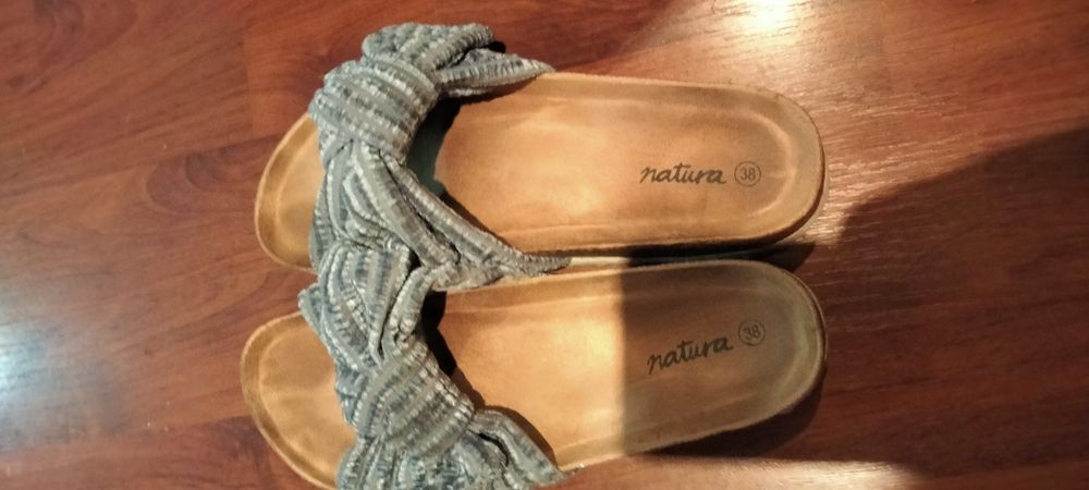 Chinelas de laço Natura azul pastel