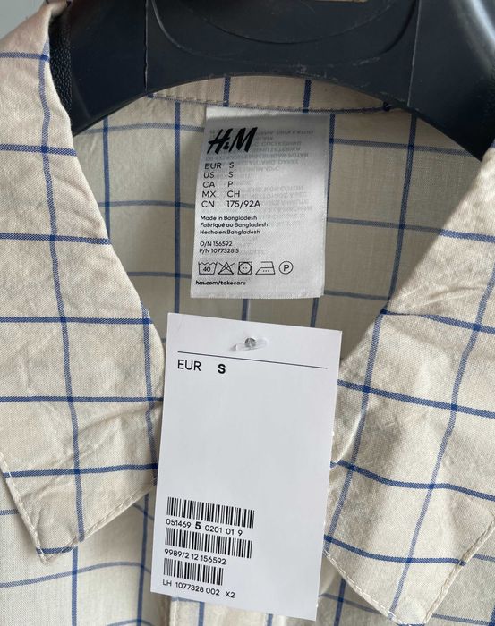Nowy Komplet (Piżama) Męski H&M (koszula + szorty) 100 % bawełna - rozmiar S