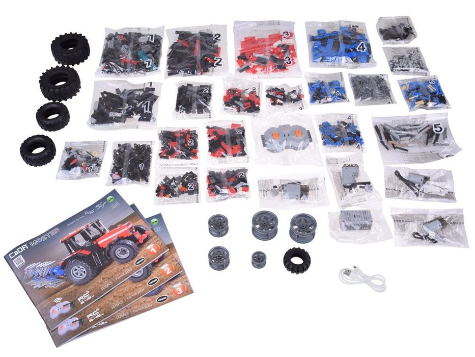 1600w1 klocki Zestaw klocków1:17 Traktor pług Zdalnie sterowany PILOT