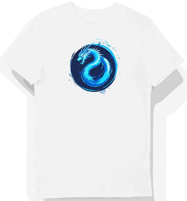 Koszulka męska biała z grafiką smoka gry Mortal Kombat XL