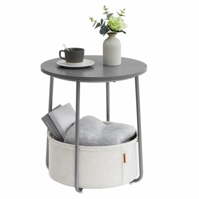 Stoliczek Szary Z Gazetnikiem Do Salonu Drewniany Nowoczesny Design Ława Kawowa