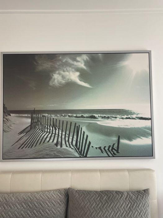 Quadro Praia Cinza 140Cm