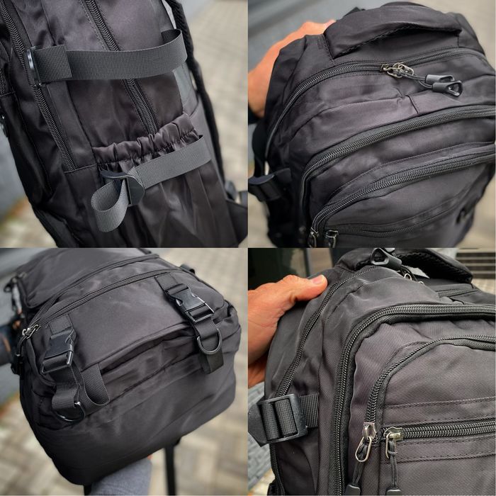 Чорний рюкзак БАГАТО ВІДДІЛЕНЬ туристичний спортивний місто Street Mas
