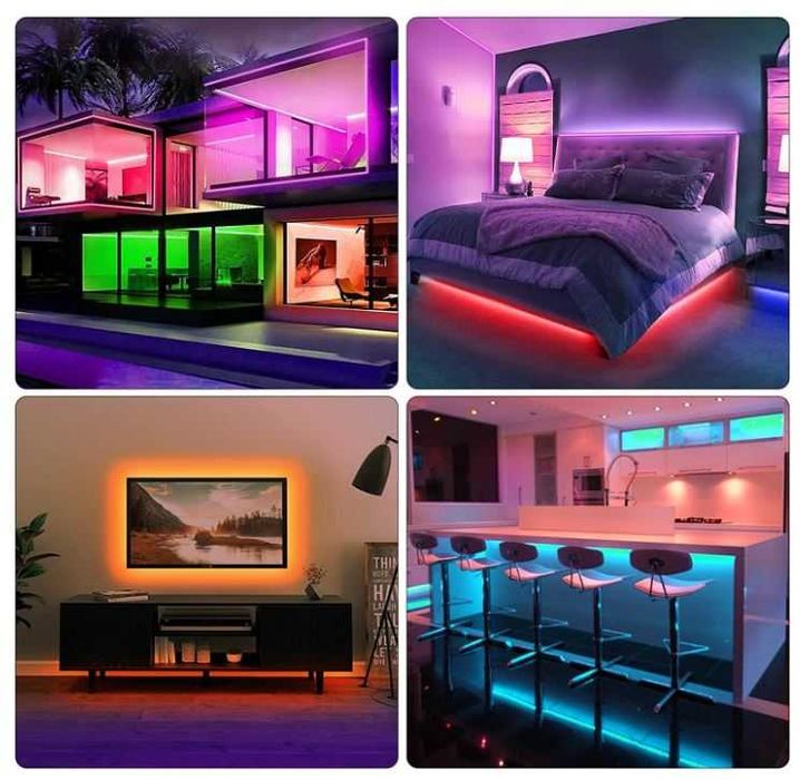 Taśma LED RGB Wifi 15m (2x7.5m) sterowanie pilotem, telefonem