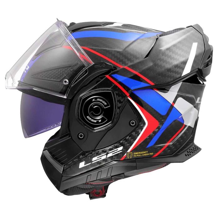 Kask motocyklowy LS2 ADVANT X CARBON FUTURE II Gloss White Blue S modularny