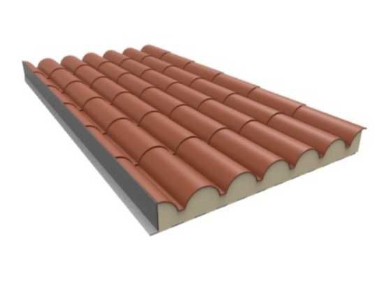 Painel sandwich imitação telha lusa