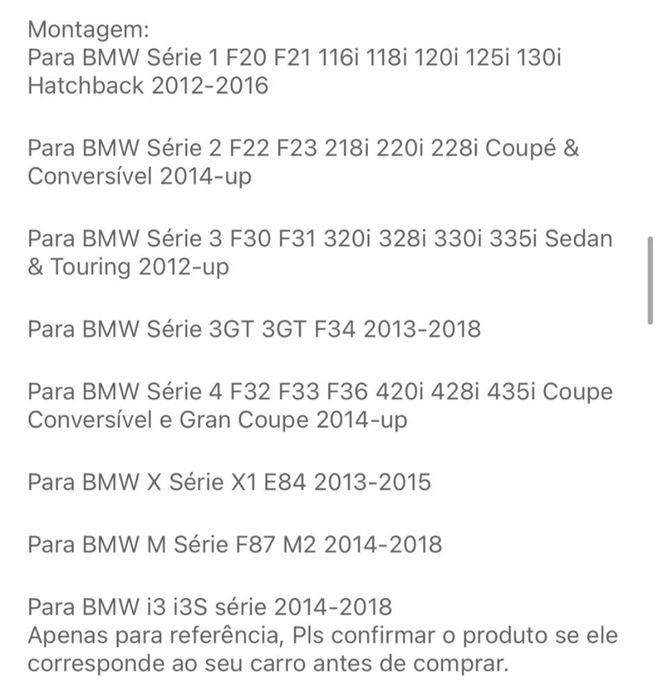 Capas tampas de espelho BMW F20/21 F22/23 ,F30 F31 F32/33/36 ,F87 M2.