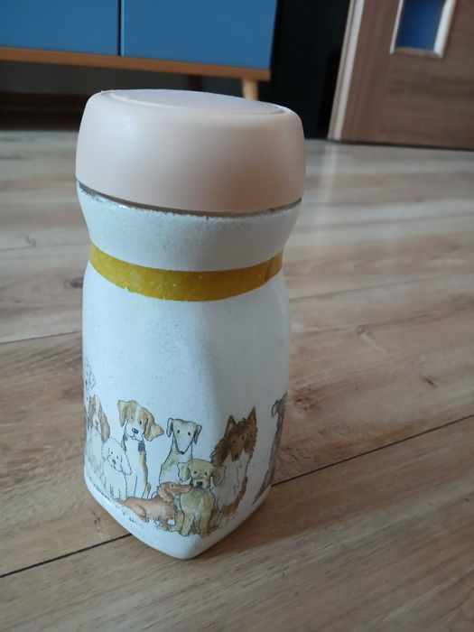 Słoik ozdobiony metodą decoupage pies