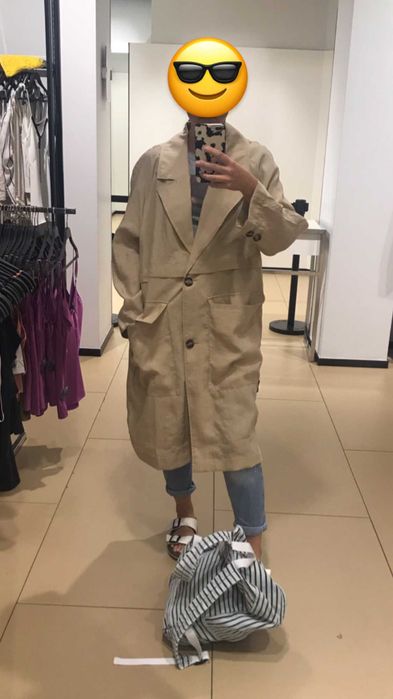 Płaszcz Trencz ZARA S-M beżowy