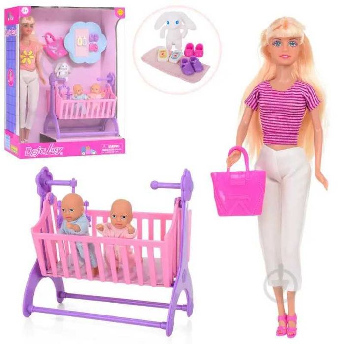 Кукла DEFA 8359-BF 28см, пупс 2шт, аксессуары, в кор,23,5-32-10см