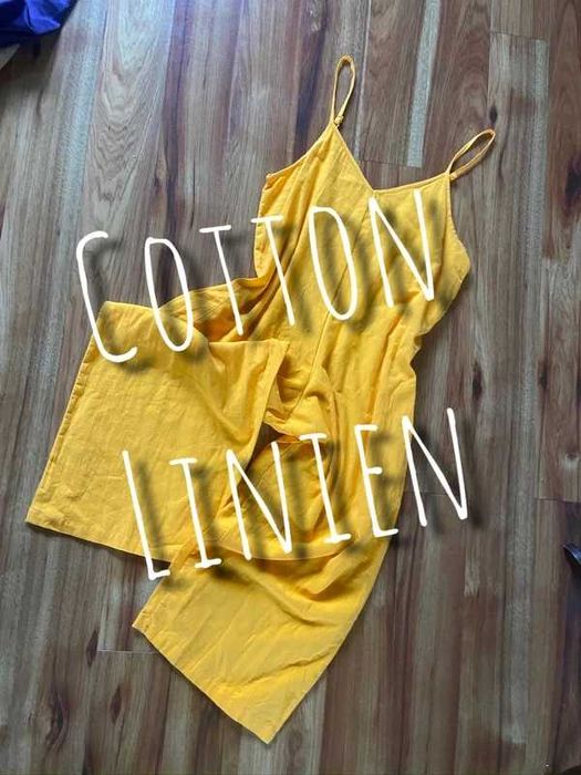 Bawelna len kombinezon luzny baggy asos xs s