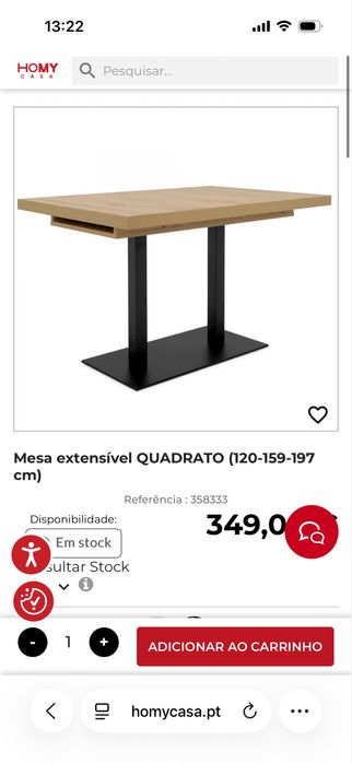 Mesa de Jantar Extensivel