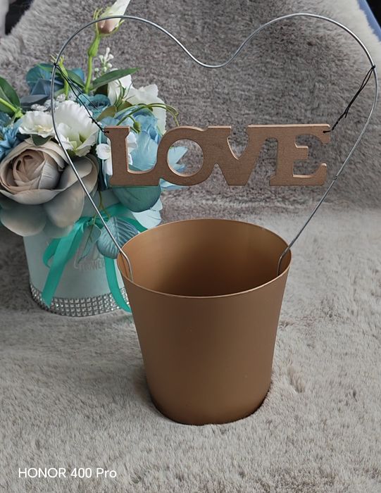 Komplet - osłonka + podpórka serce + zawieszka LOVE