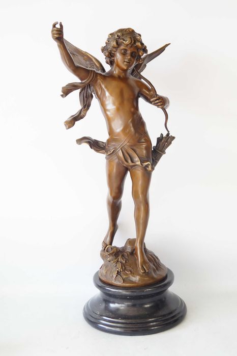 Duża figura z brązu amor z łukiem piękna masywna mitologia