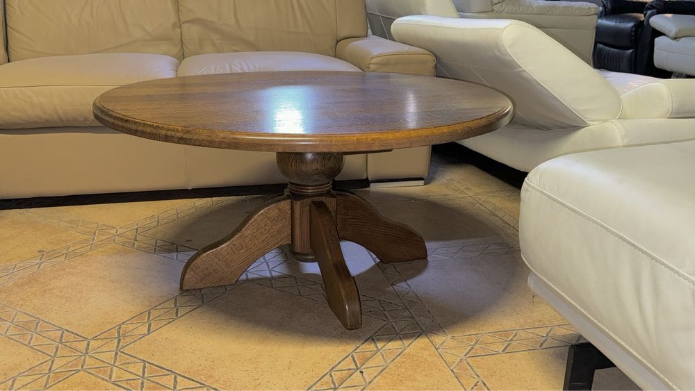 Стіл дубовий журнальний круглий ( 141101)