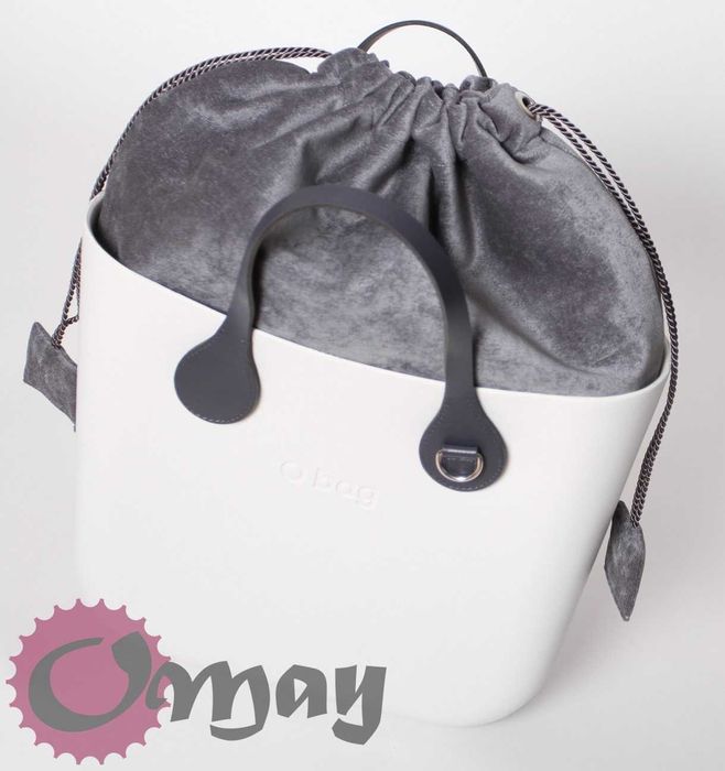 organizer OBAG MINI worek szary welur 2 kieszenie komin OMAY