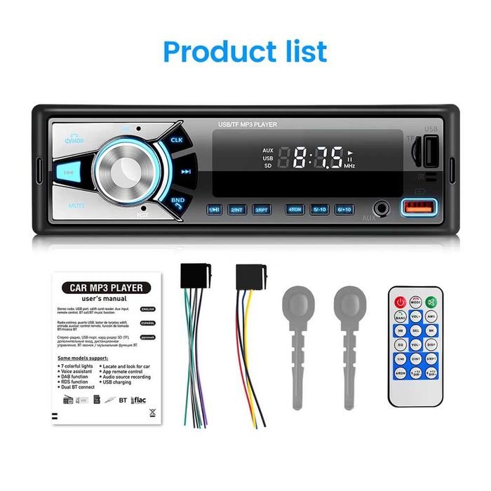 Rádio do carro do bluetooth, Leitor MP3, 1din