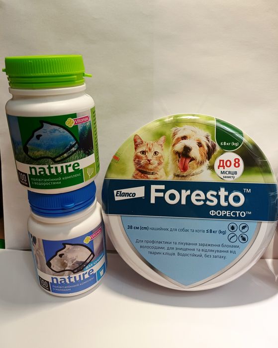 Вітаміни для собаки/Нашийник для котів, собак/Дронтал/Корм для собачки