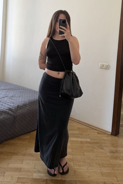 Максі міді спідниця weekday signe drapy maxi skirt