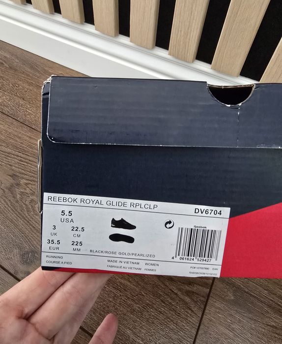 Reebok Royal Glide czarne skórzane adidasy 35,5