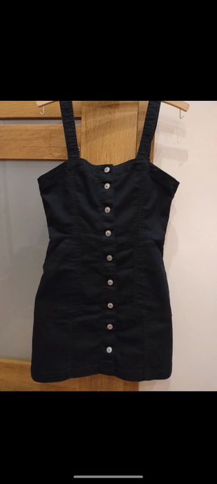 Sukienka czarna z guzikami jeansowa HM