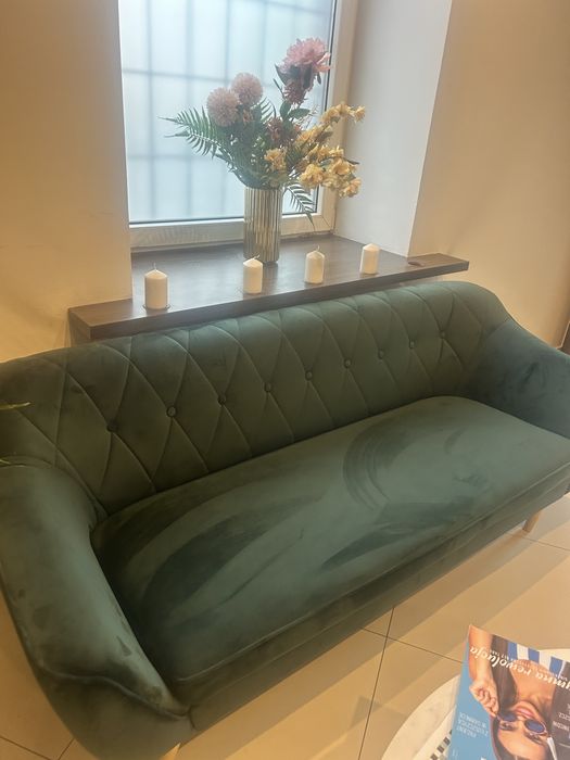 Sofa welurowa zielona
