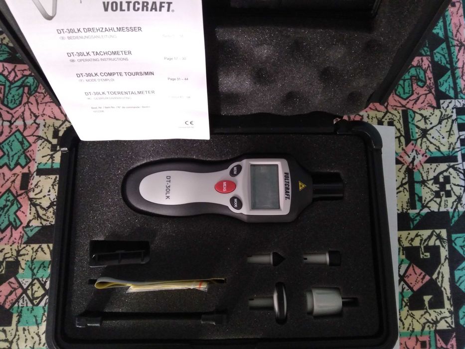 Лазерний тахометр Voltcraft DT-30LK (з насадками та кейсом)