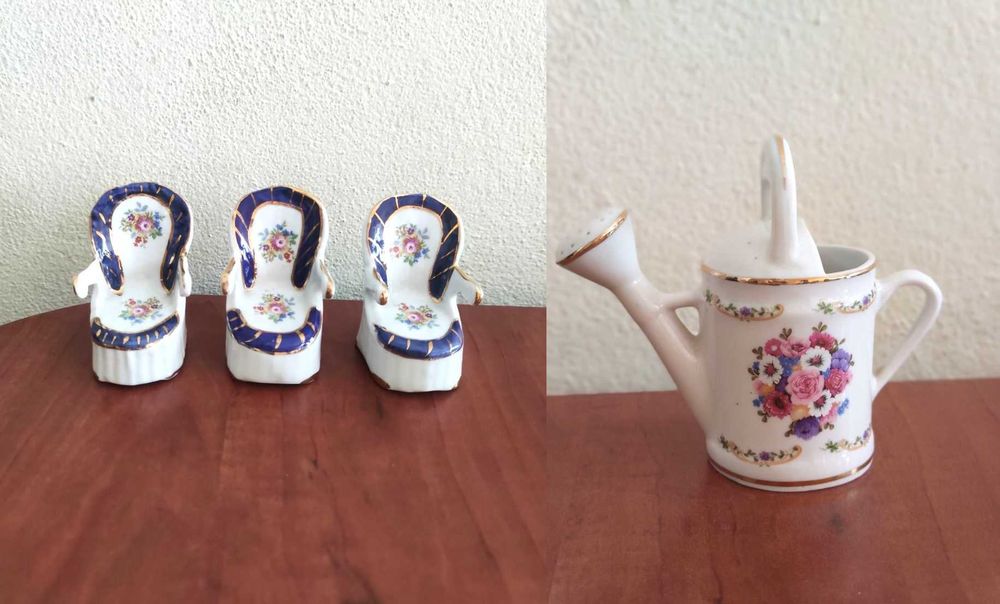Conjunto de 4 miniaturas em limoges