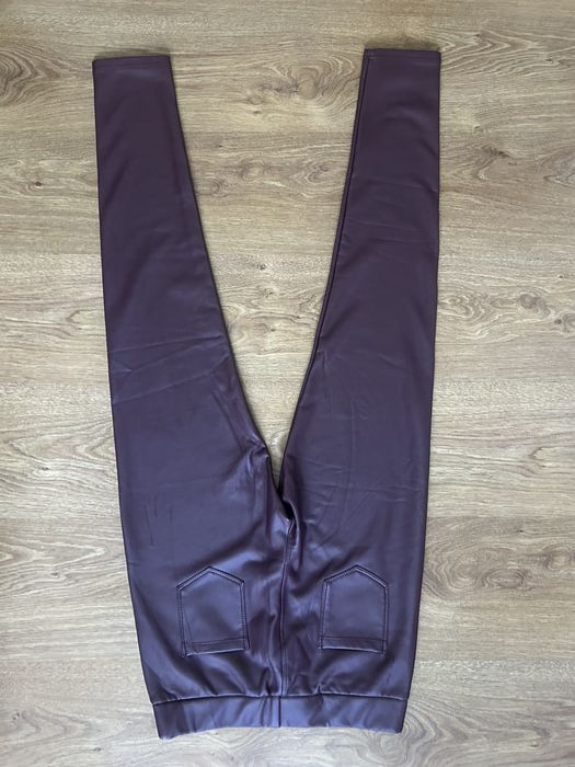 Legginsy Spodnie Skórkowe Bordowe Rozmiar 40 L