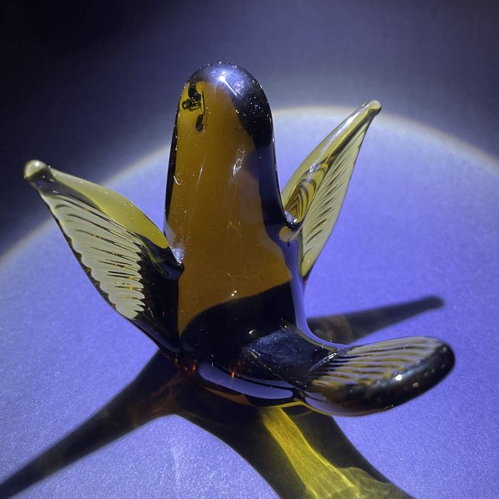 V. Nason & C.  Murano ptak jaskółka szklo szklana figurka bursztynowy