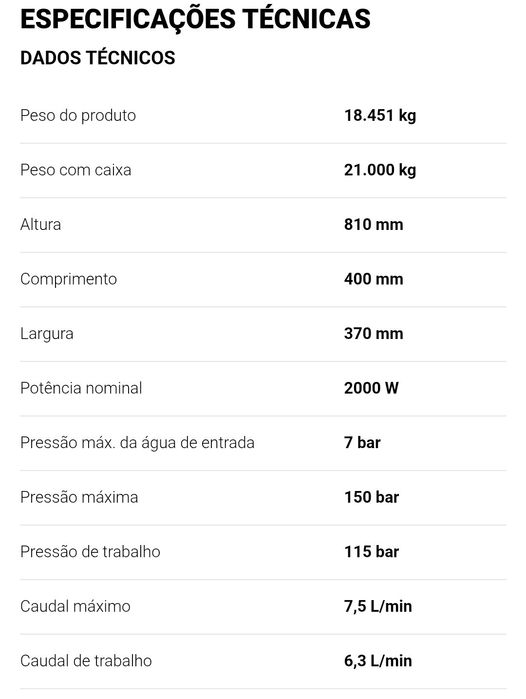 Máquina Lavar Pressão Vito WR3 150 Brs