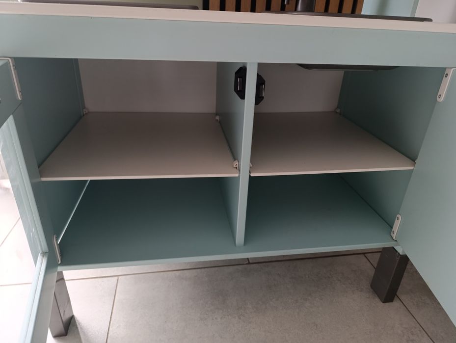 99Kuchenka Ikea miętowa świecące palniki