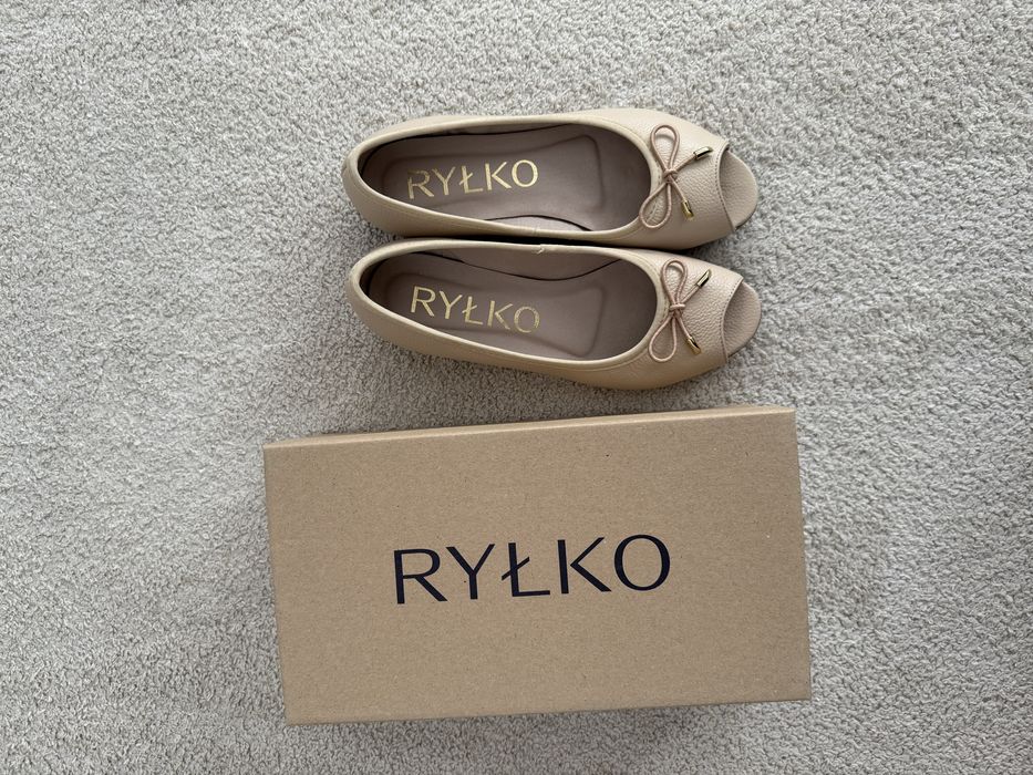 Beżowe baleriny bez palców RYŁKO
