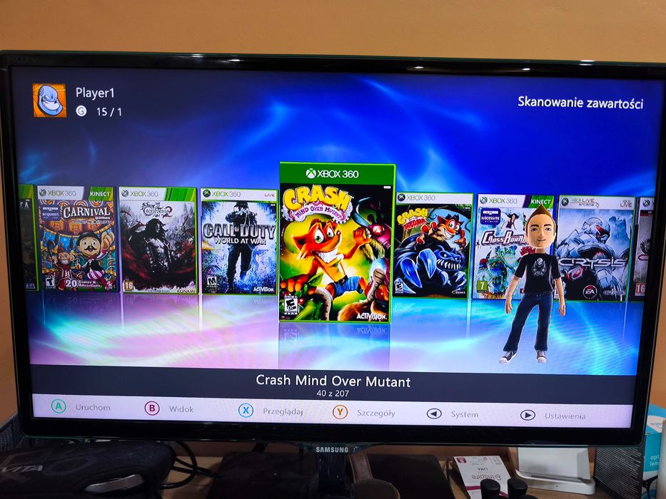 !Xbox 360 SLIM Trinity RGH ,HDD 1 TB ! +GRY+ 2xPad+ Zasilacz+ Kinect!