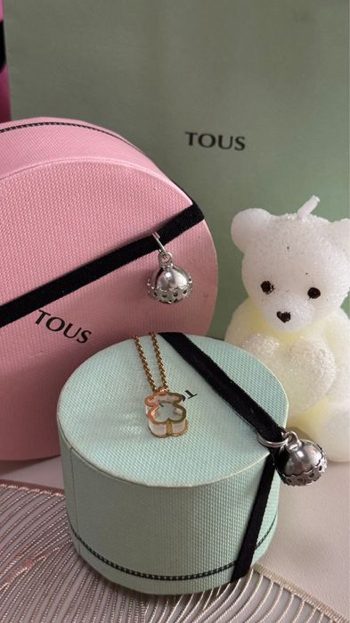 Łańcuszek z motywem misia Tous – logowany, stal nierdzewna
