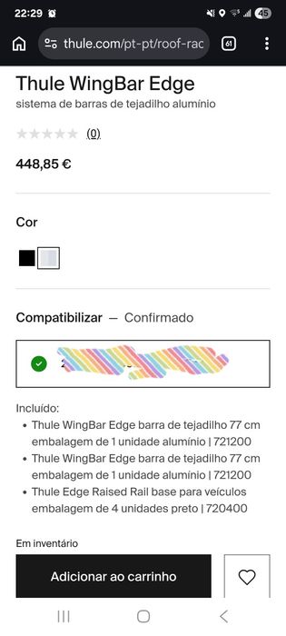 Barras tejadilho Thule wingbar edge + kit 720400.