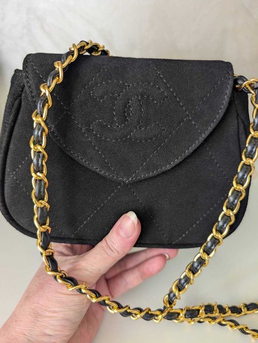 Сумочка Chanel високоякісна замша зверху та натуральна шкіра в середин