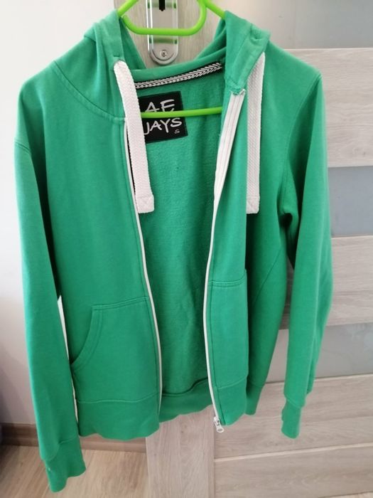 Bluza męska zielona rozpinana z kapturem